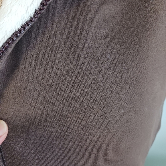 LL Bean Women Jacket Vest Small/ Med Lined  Cotton Blend Brown Fall Cabincore - Picture 4 of 7